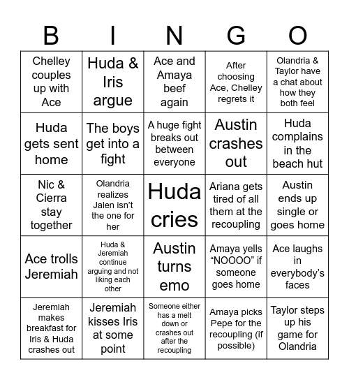 Episode 14 Bingo Card