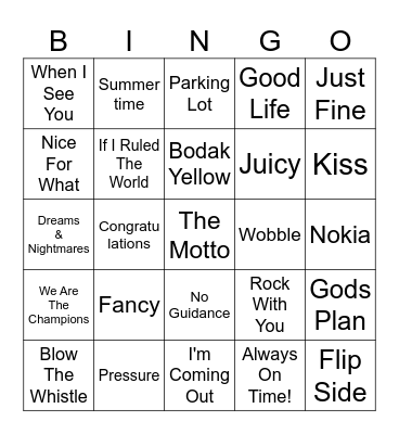 Soul Bingo Card