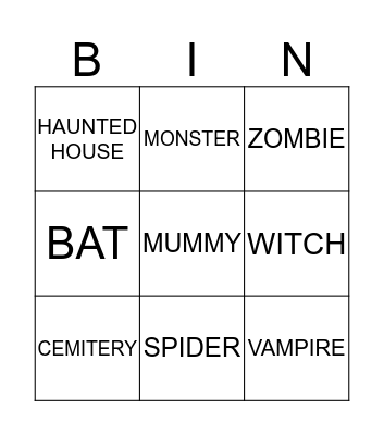 HALLOWEEN Bingo Card