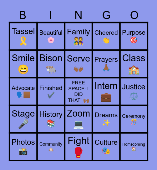 MSW Graduation Bingo Class of 2025 Bingo Card