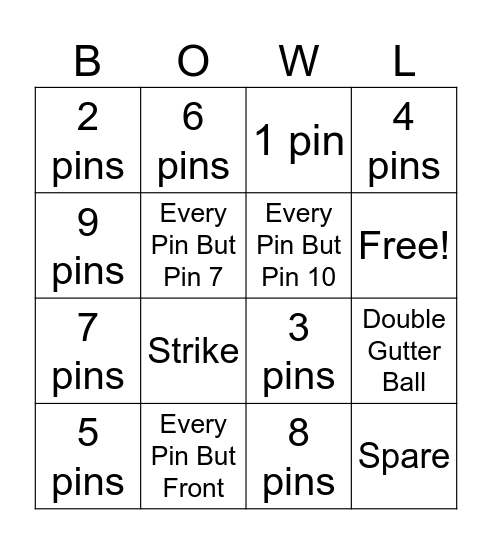 BOWL! Bingo Card