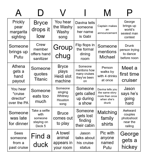 Advanced Improvements Takes Ensenada 2025 Bingo Card