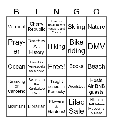 Garden Luncheon Bingo Card