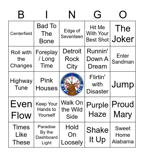 American Rock Bingo Card
