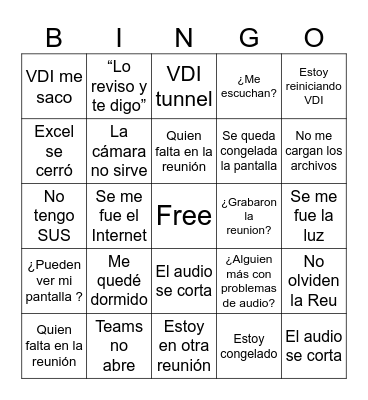 Quien sobrevive al Home Office Bingo Card