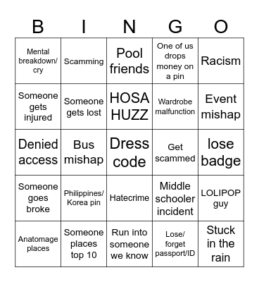 ILC BINGO!! Bingo Card
