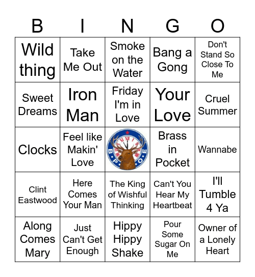 British Invasion Bingo Card