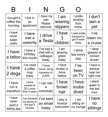 Forum Fun Bingo Card