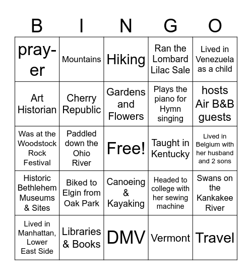 Garden Luncheon Bingo Card