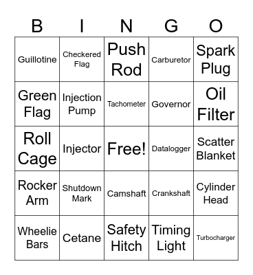 Tractor Pull BINGO!!! Bingo Card