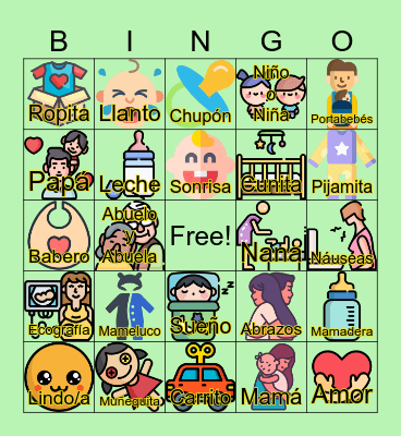 REVELACION Y BABY SHOWER Bingo Card