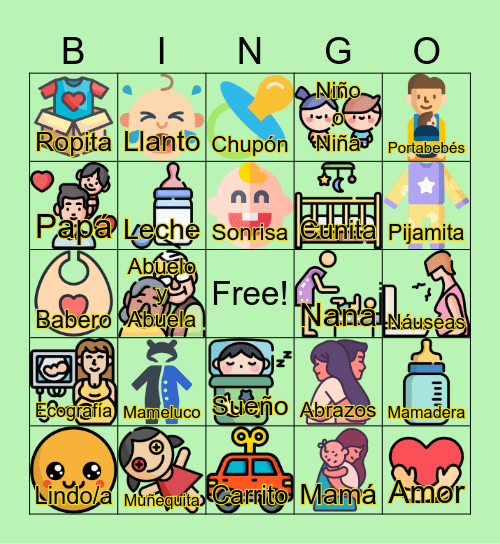 REVELACION Y BABY SHOWER Bingo Card