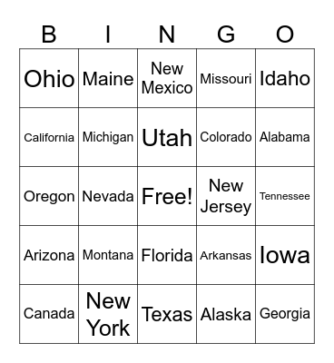 SJI License Plates? Bingo Card