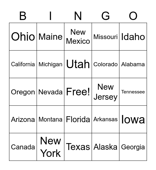 SJI License Plates? Bingo Card