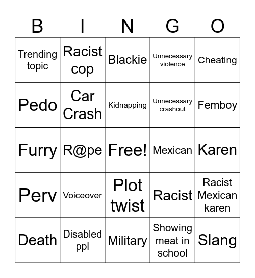 TMT Bingo Card