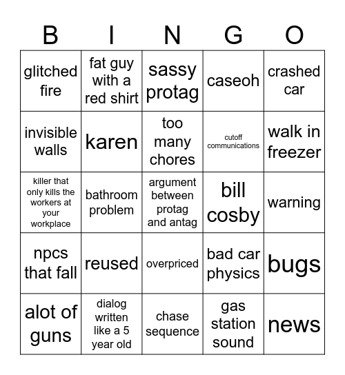 Midnight Bingo Card