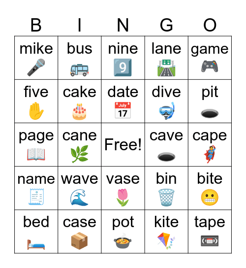 Phonics 3 L3 Bingo Card