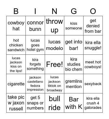 nashville Bingo Card