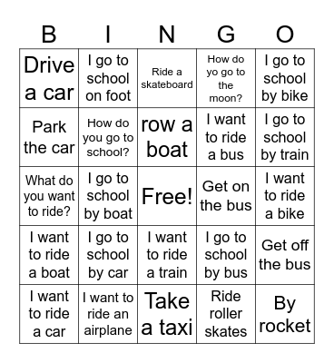How do you go to school? Bingo Card