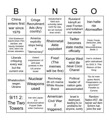 WW3 Bingo Card