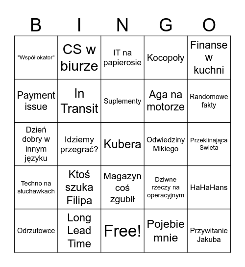 Bingo 24.06 Bingo Card