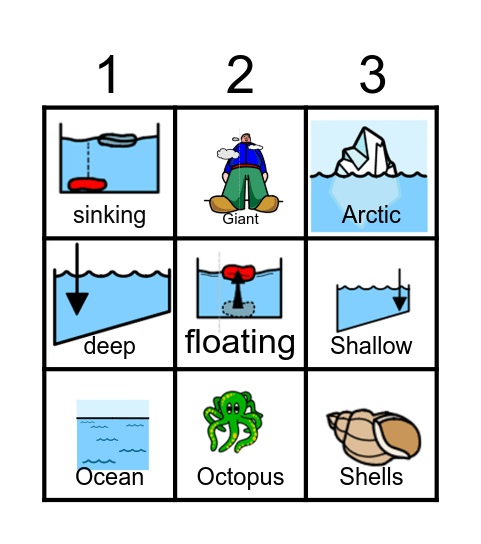 Ocean bingo Card