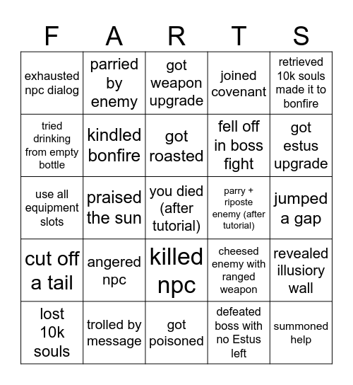 Cellara Easy DS Bingo Card
