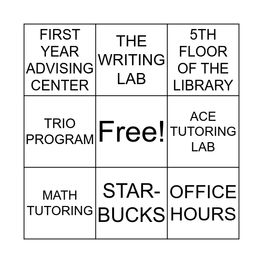 Get Connected! Bingo Card