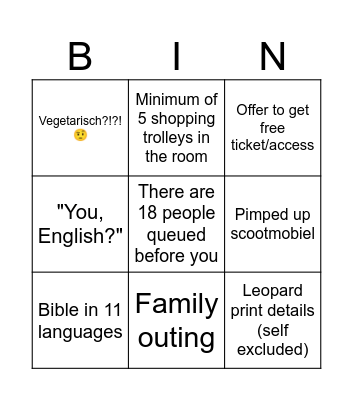 Voedselbank Bingo Card