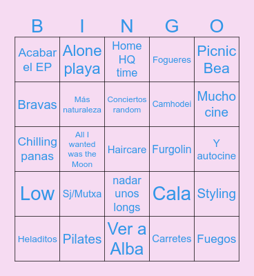 estiuet Bingo Card
