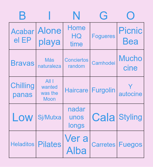 estiuet Bingo Card
