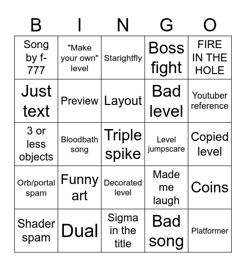 recent tab bingo Card