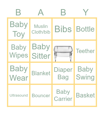 Lindsay's Baby Bingo Card