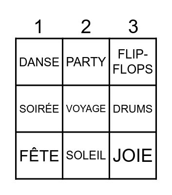 SUMMER & MUSIQUE Bingo Card