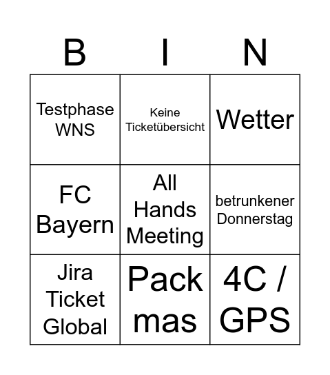 Daily Bingo Card