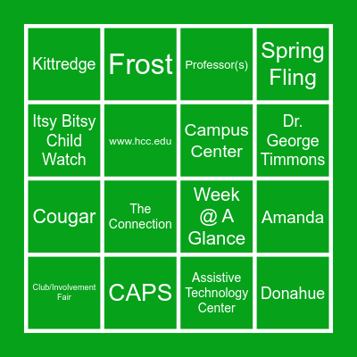 HCC Bingo Card