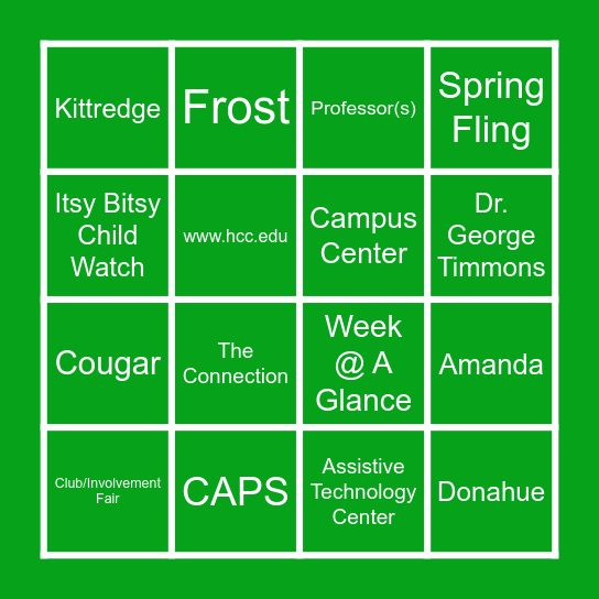 HCC Bingo Card