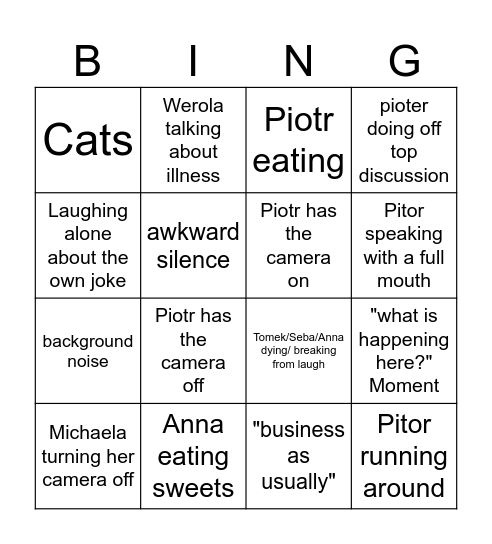 Meeting Bingo Card