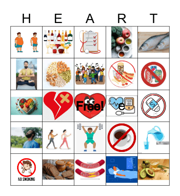 Test Heart Health knowlege Bingo Card