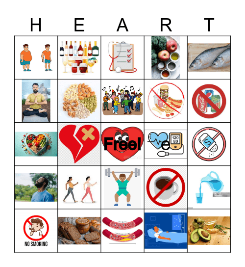 Test Heart Health knowlege Bingo Card