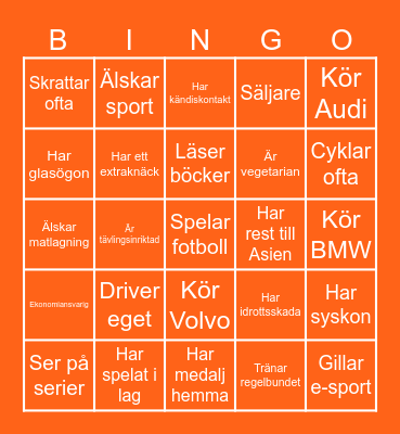 Mingelbingo - Åhus Beach Bingo Card