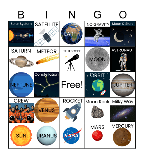 SPACE Bingo Card