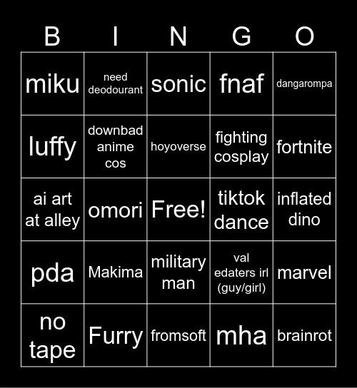 Avcon 2025 Bingo Card