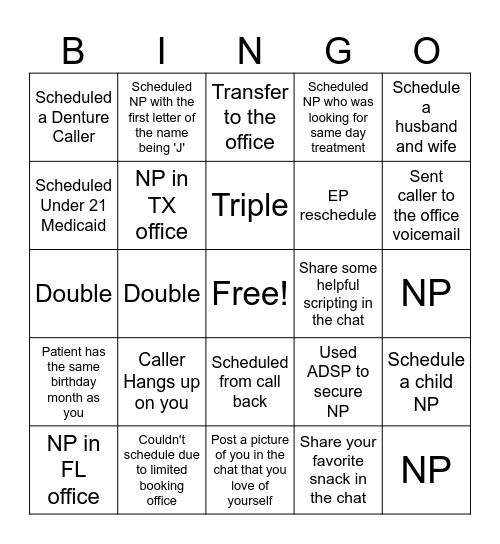 Strait Fire Bingo Card