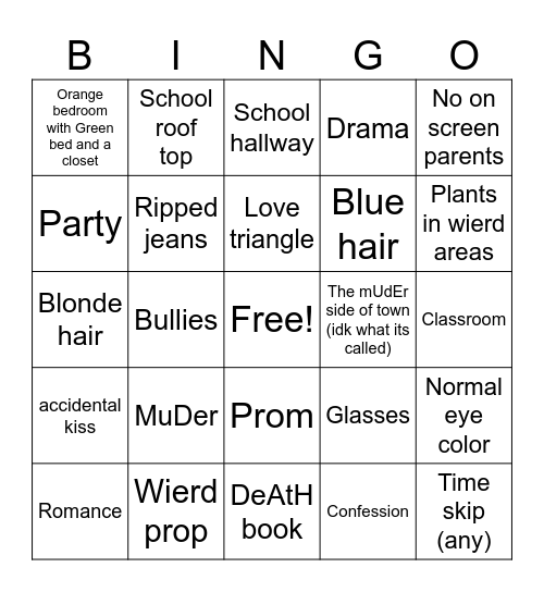 Gacha life mini movie Bingo Card