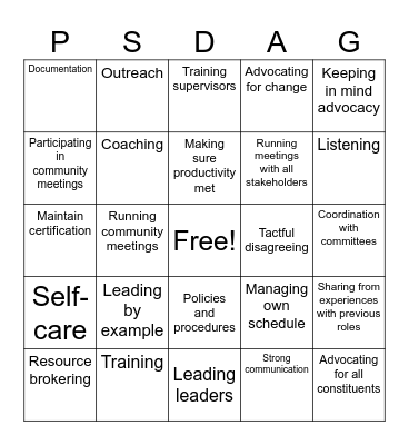 Career Tree BINGO Card