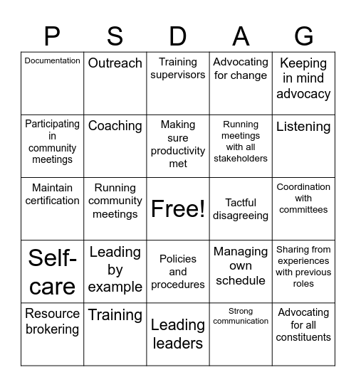 Career Tree BINGO Card