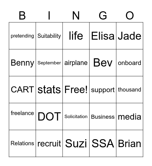 DAS Bingo Card