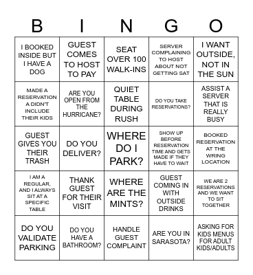 HOST BINGO Card
