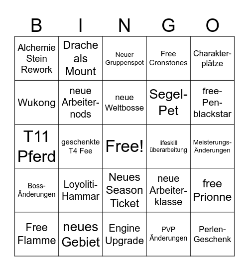 KuhMuh Bingo Lion Bingo Card